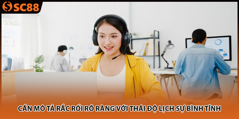 Cần mô tả rắc rối rõ ràng với thái độ lịch sự bình tĩnh 